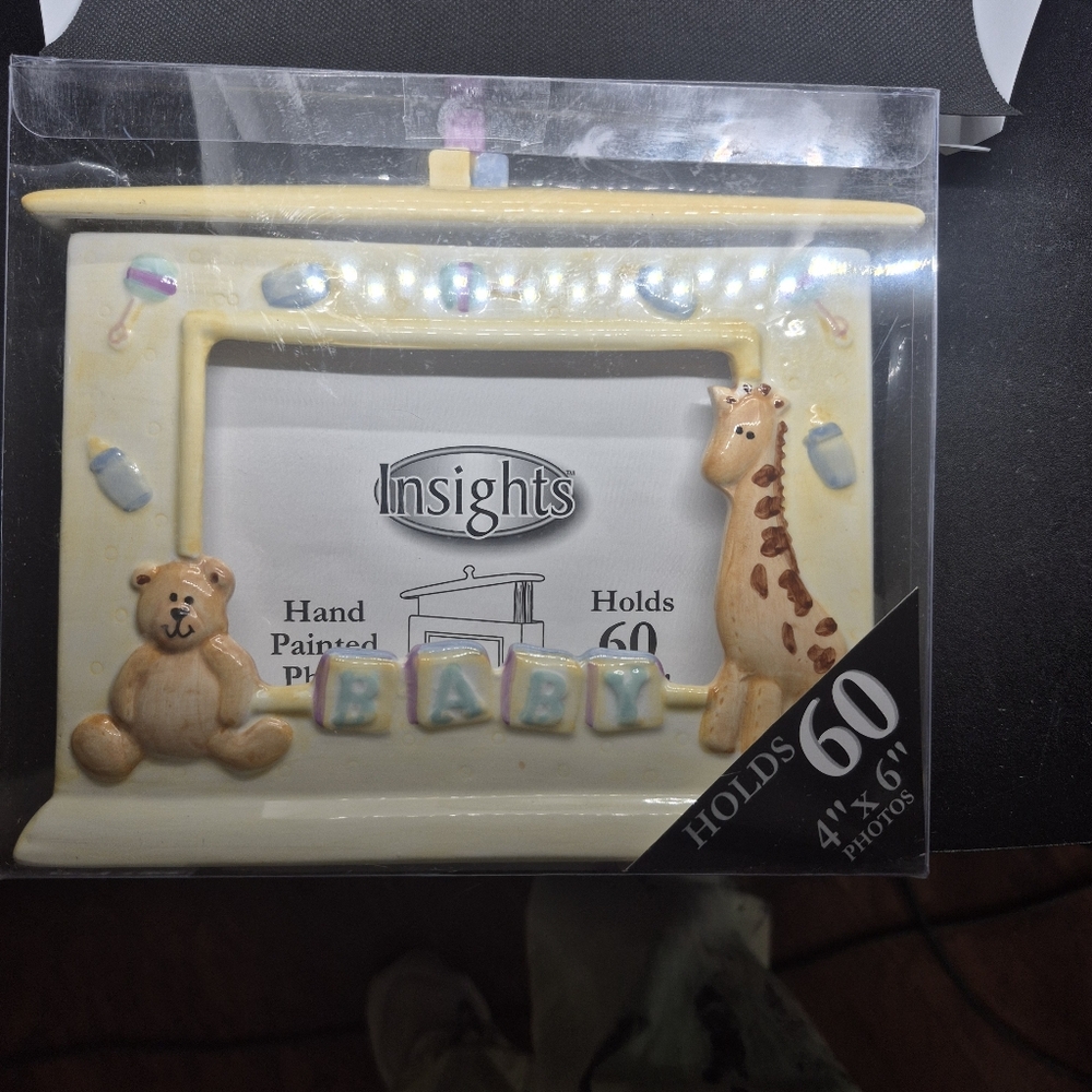 Ceramic Baby Photo Frame Picture Hokding Box Store 60 4x6' Photos 2 Sided